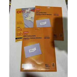 55 Sheets #5160 White Mailing 1650 Labels 1”x 2 5/8” (31 Staples + 19 OfficeMax)